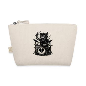 Cat Playing Drums Punk Rock Music - Organic Pouch - nature - Front