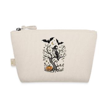 Witch owl in the tree with pumpkin - Halloween - Organic Pouch - nature - Front