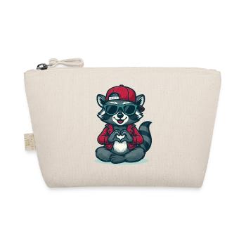 Heart Paw Raccoon Baby - Organic Pouch - nature - Front