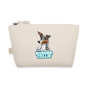 TEAM Border Collie Kurzhaar - Blau Merle Tri - Bio-Täschchen - Natur - Vorne
