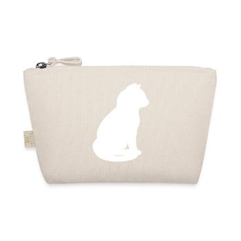 sitzende katzensilhouette v2 - Bio-Täschchen - Natur - Vorne