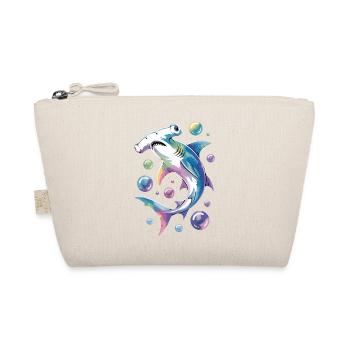 Vibrant Shark with Bubble Accents - Organic Pouch - nature - Front