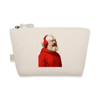 Karl Marx in red hoodie and headphones listen to m - Organic Pouch - nature - Front