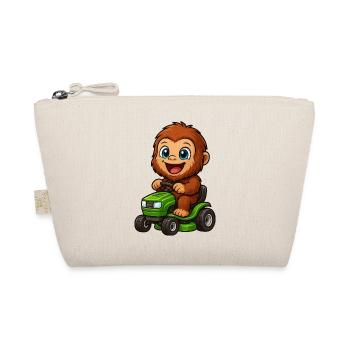 Cute Bigfoot Lawn Mower Garden Landscape Cartoon - Organic Pouch - nature - Front