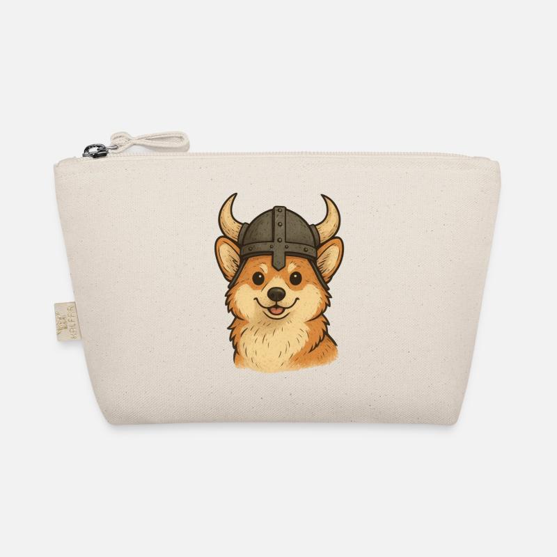 Wikinger-Hund Illustration Bio-Täschchen