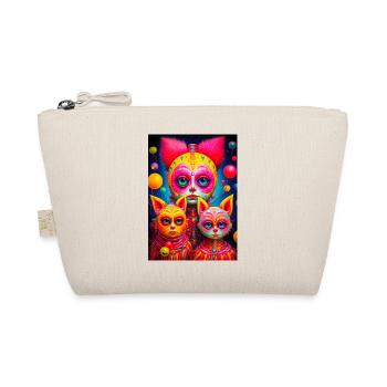 Cosmic faces sketched in vivid colors - Organic Pouch - nature - Front