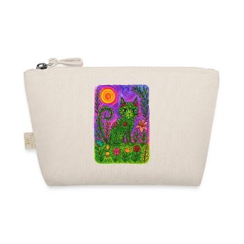 Vibrant Floral Cat Fantasy - Organic Pouch - nature - Front