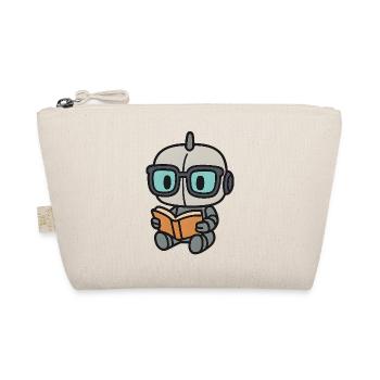 Geek Roboter mit Brille und Buch - Bio-Täschchen - Natur - Vorne