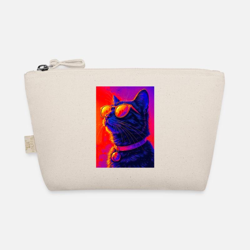 Chat néon vibrant avec lunettes de soleil Trousse biologique
