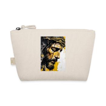 Ausdrucksstarkes Jesus Christus-Porträt-Kunstwerk - Bio-Täschchen - Natur - Vorne