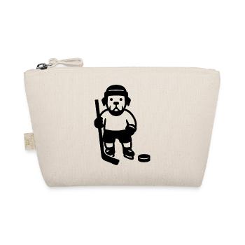 Minimalistischer Labrador Eishockey Spieler  - Organic Pouch - nature - Front