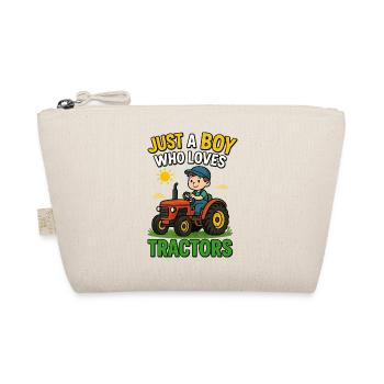 Just A Boy Who Loves Tractors Green Farm Tractor - Organic Pouch - nature - Front