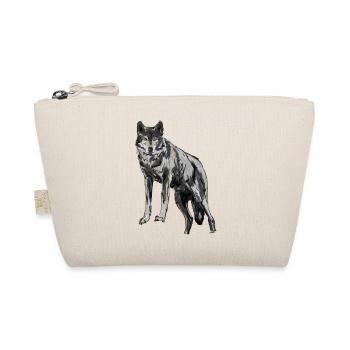 Wildewolf Illustration im Aquarellstil - Bio-Täschchen - Natur - Vorne