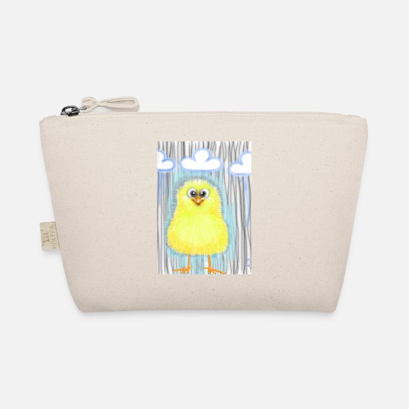 Cute yellow duckling in rain Organic Pouch