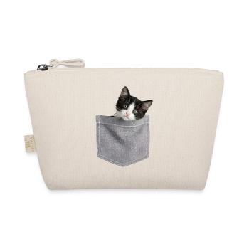 Cat Pocket peeks cute cat in the pocket - Organic Pouch - nature - Front