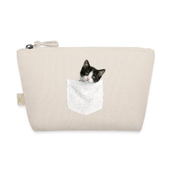 Cat Pocket peeks cute cat in the pocket - Organic Pouch - nature - Front
