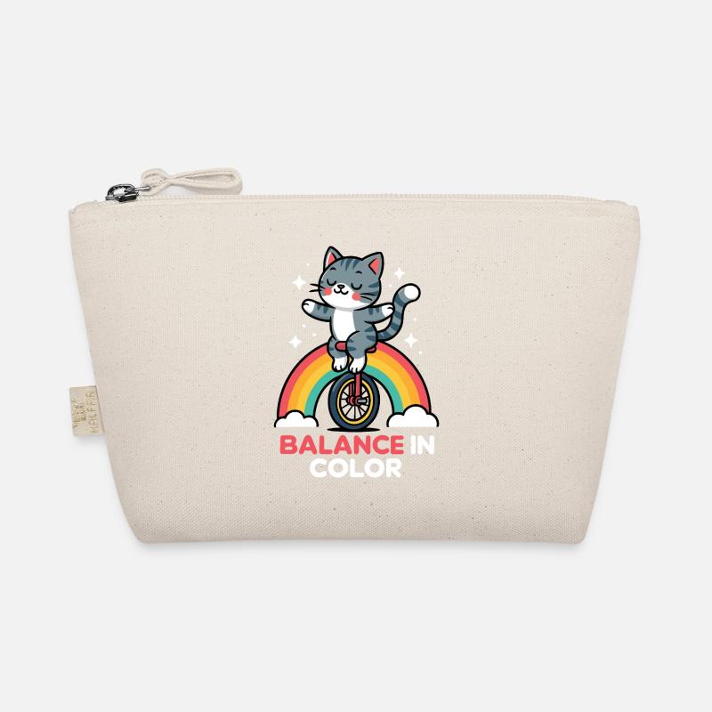 Katzenbalance auf Regenbogen Bio-Täschchen