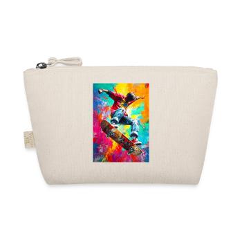 Chromatischer Skateboard Splash - Bio-Täschchen - Natur - Vorne