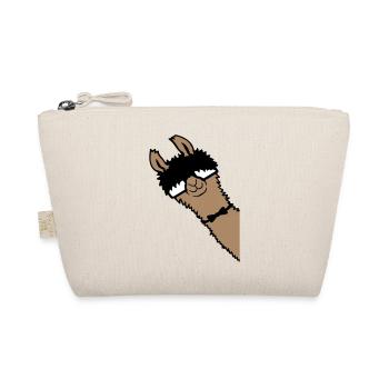 Llama Nerd Geek Glasses Bow Tie Funny Animal Alpaca - Organic Pouch - nature - Front