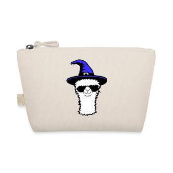 Lama Cool Witch Hat Sunglasses Halloween Alpaca - Organic Pouch - nature - Front