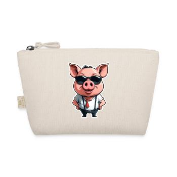 CEO pig with sunglasses - Organic Pouch - nature - Front