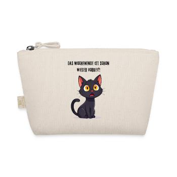 Black Cat Funny Saying Weekend Over - Organic Pouch - nature - Front