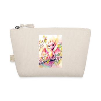 Floral Watercolor Dragon - Organic Pouch - nature - Front