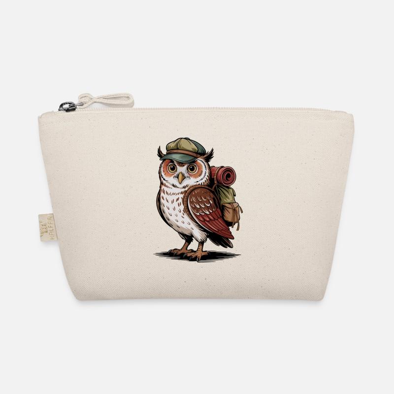 Wandering owl with backpack Organic Pouch