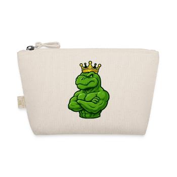Strong T-Rex Dinosaur with Crown Confident - Organic Pouch - nature - Front
