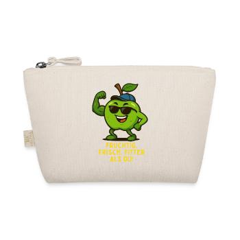 Fruity Fitness Apple Hero Bodybuilding Cartoon - Organic Pouch - nature - Front
