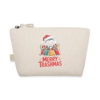Merry Trashmas Raccoon Christmas Humor Design - Organic Pouch - nature - Front