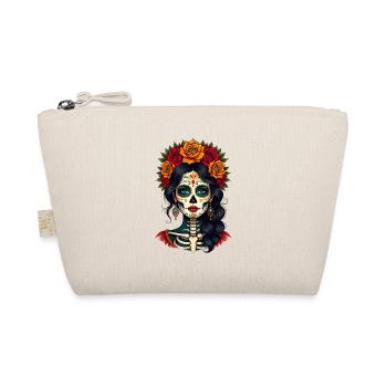 Woman Skull Floral Day of the Dead - Organic Pouch - nature - Front