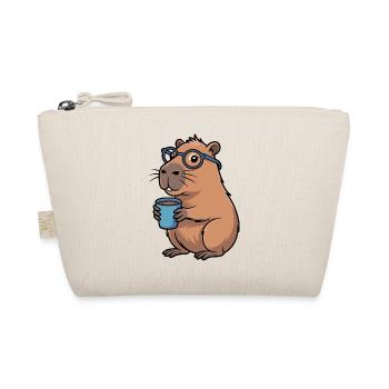 Coffee drinking capybara with glasses - Organic Pouch - nature - Front