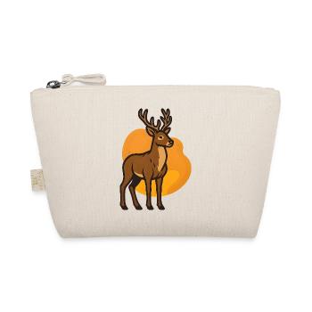 Deer in orange heart background - Organic Pouch - nature - Front