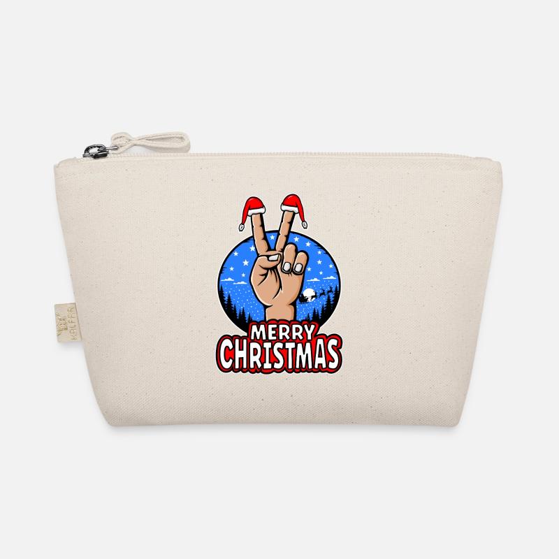 Frohes Weihnachten Peacezeichen Motiv Bio-Täschchen