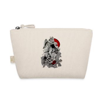 Cracked line skull with red accent - Organic Pouch - nature - Front