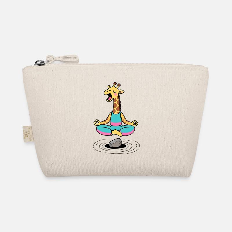 Zen giraffe in lotus meditation Organic Pouch