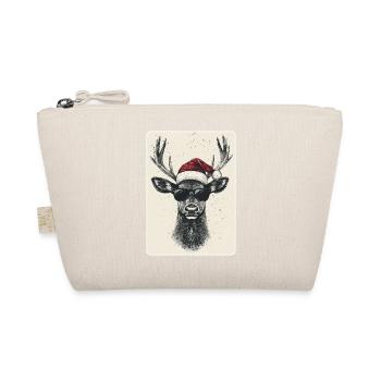 Reindeer Deer Antlers Reindeer Vintage Christmas - Organic Pouch - nature - Front