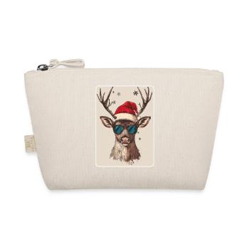 Reindeer Deer Antlers Reindeer Vintage Christmas - Organic Pouch - nature - Front