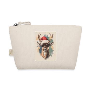 Reindeer Deer Antlers Reindeer Vintage Christmas - Organic Pouch - nature - Front