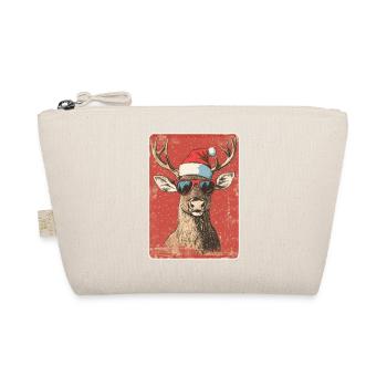 Reindeer Deer Antlers Reindeer Vintage Christmas - Organic Pouch - nature - Front