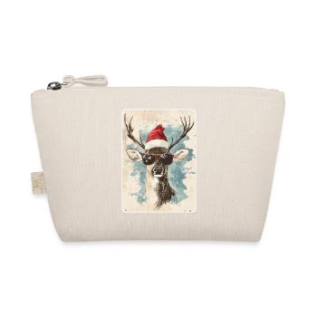 Reindeer Deer Antlers Reindeer Vintage Christmas - Organic Pouch - nature - Front