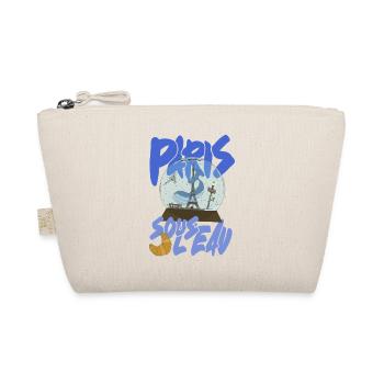 Paris Snowglobe Blue - Eiffel icon - Organic Pouch - nature - Front
