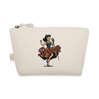 Rockabilly Charcoal Microphone Singing 50s Gift - Organic Pouch - nature - Front