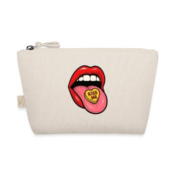 Red Lips Tongue Candy Love - Organic Pouch - nature - Front