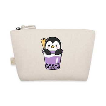 Kawaii Penguin in Bubble Tea Taro Boba - Organic Pouch - nature - Front