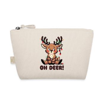 Oh Deer! Lustiges Weihnachtsdesign mit Rentier - Bio-Täschchen - Natur - Vorne