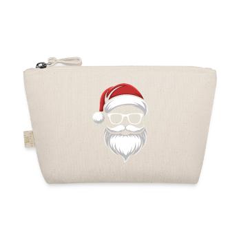 Santa mit Bart & Brille – Retro Weihnacht - Bio-Täschchen - Natur - Vorne