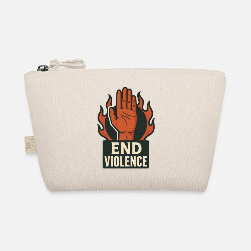 Flaming hand against violence Organic Pouch