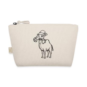 Camel with Santa Hat Illustration - Organic Pouch - nature - Front
